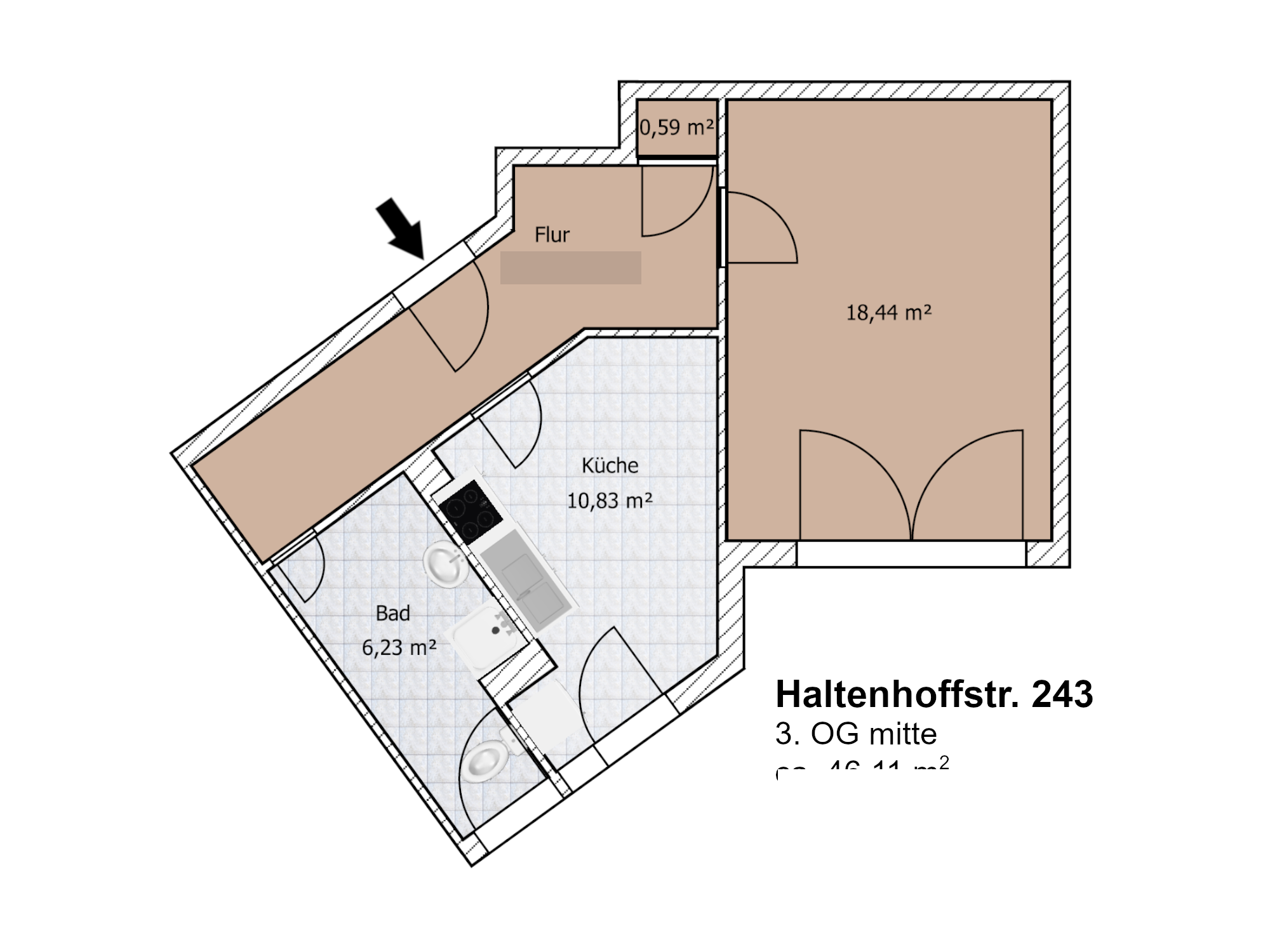 Grundriss 3. OG mitte
